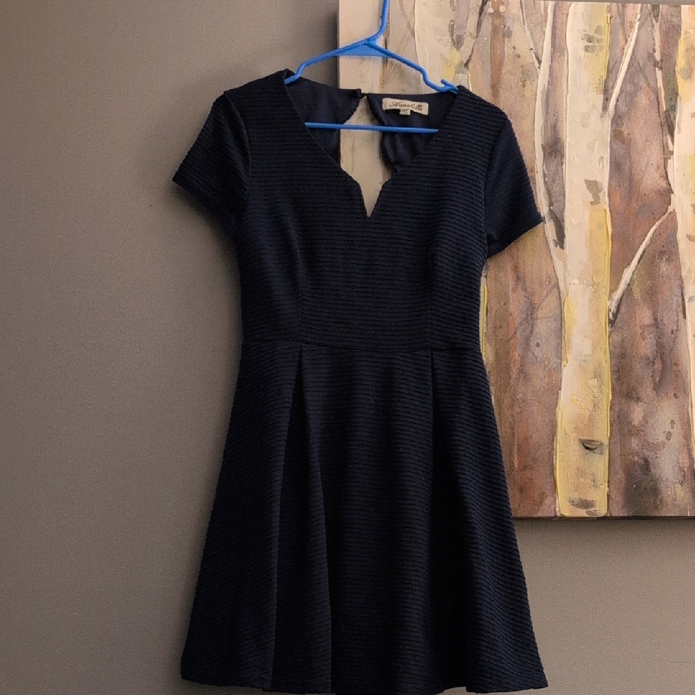 Annabella Blue Textured Mini Dress Size Large